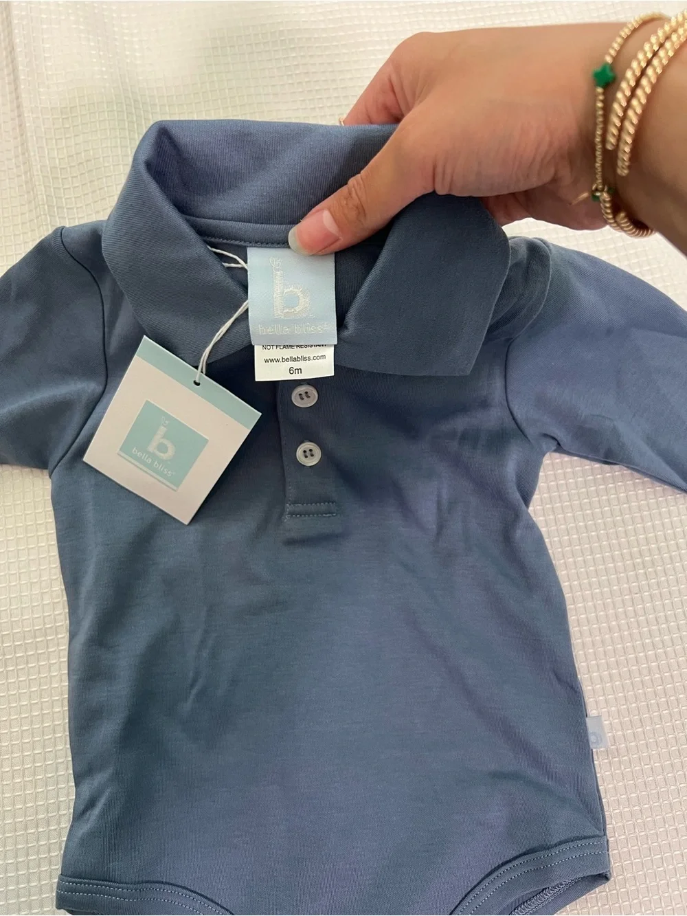 Bella Bliss Boys Baby Onesie NEW Size 6 Months Soft Spring Church